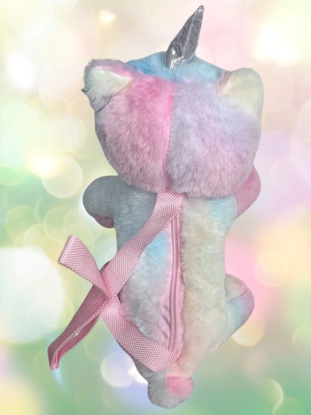 NWT Unicorn Bag Plush Stuffed Animal Purse Tie Dye Rainbow Crossbody Girls #5